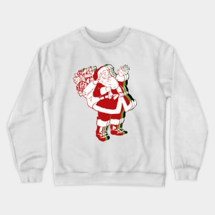 Santa Clause Christmas Vintage Retro Vibe of the 40's 50's 60's Crewneck Sweatshirt